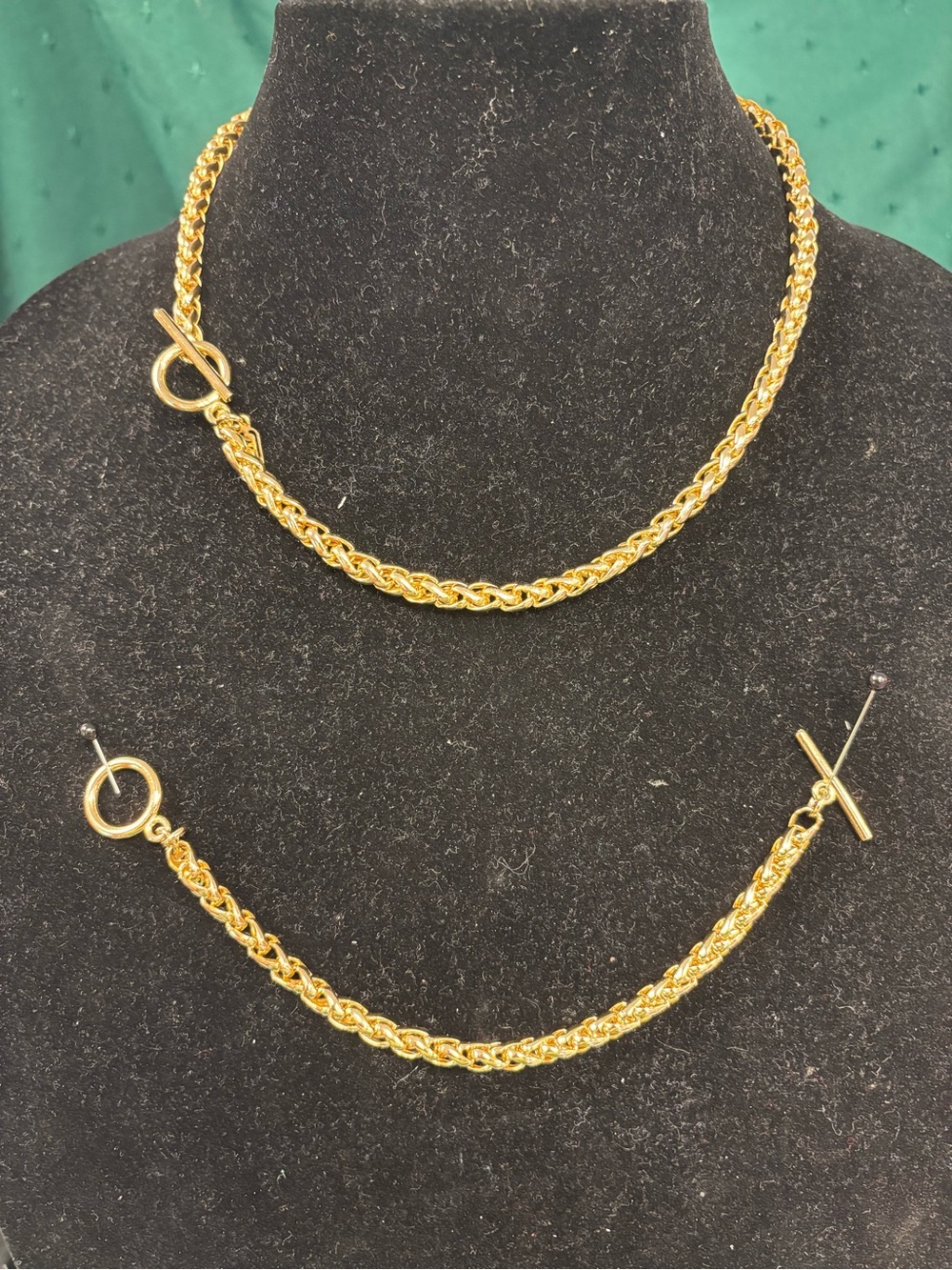 Jones New York Gold-Tone Rope Chain Necklace and Bracelet Set